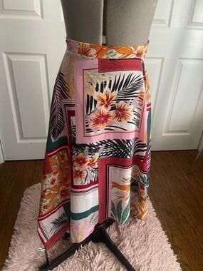 Love Riche Pink, Green & Yellow Tropical Circle Skirt
